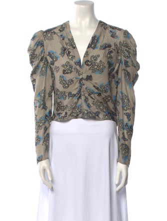 Iro Printed V-Neck Crop Top