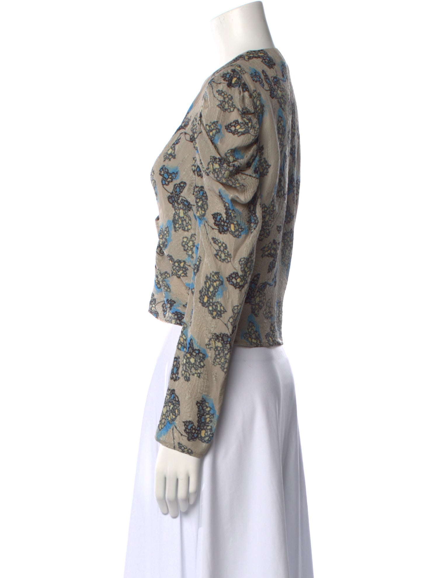 Iro Printed V-Neck Crop Top