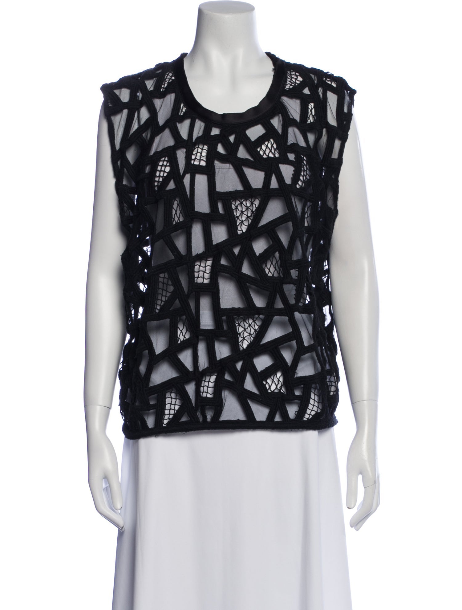Iro Lace Pattern Scoop Neck Top
