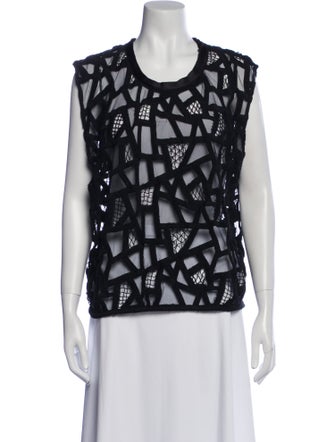 Iro Lace Pattern Scoop Neck Top