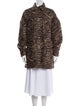 Iro Wool Animal Print Faux Fur Coat