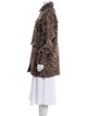 Iro Wool Animal Print Faux Fur Coat