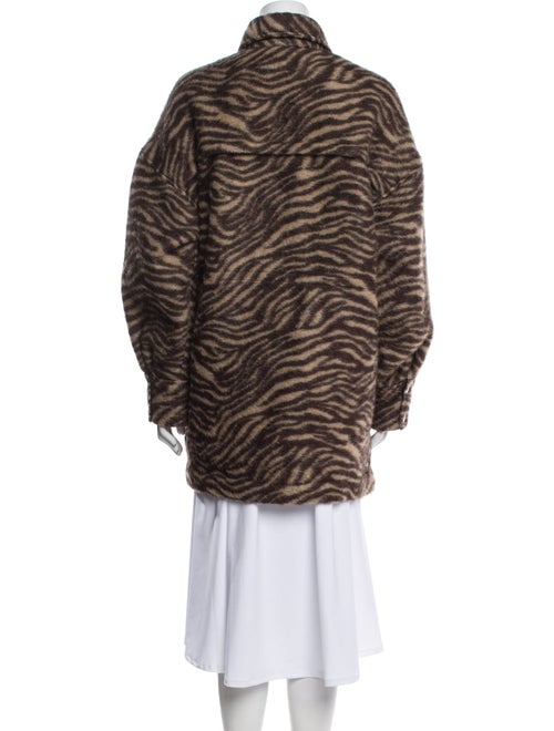 Iro Wool Animal Print Faux Fur Coat