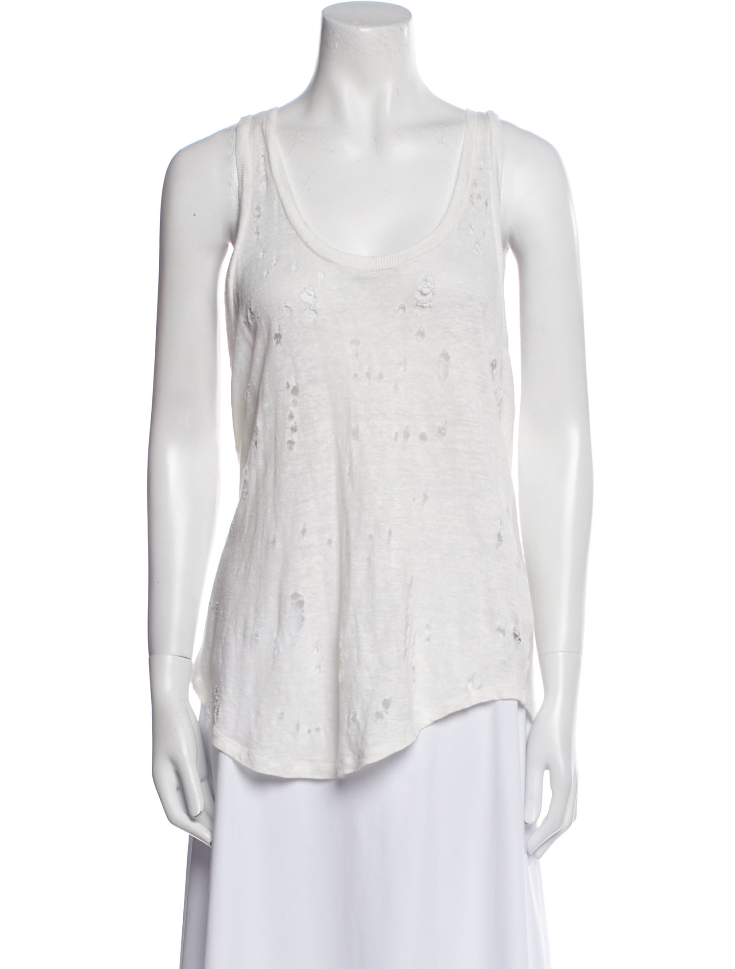 Iro Linen Scoop Neck Top