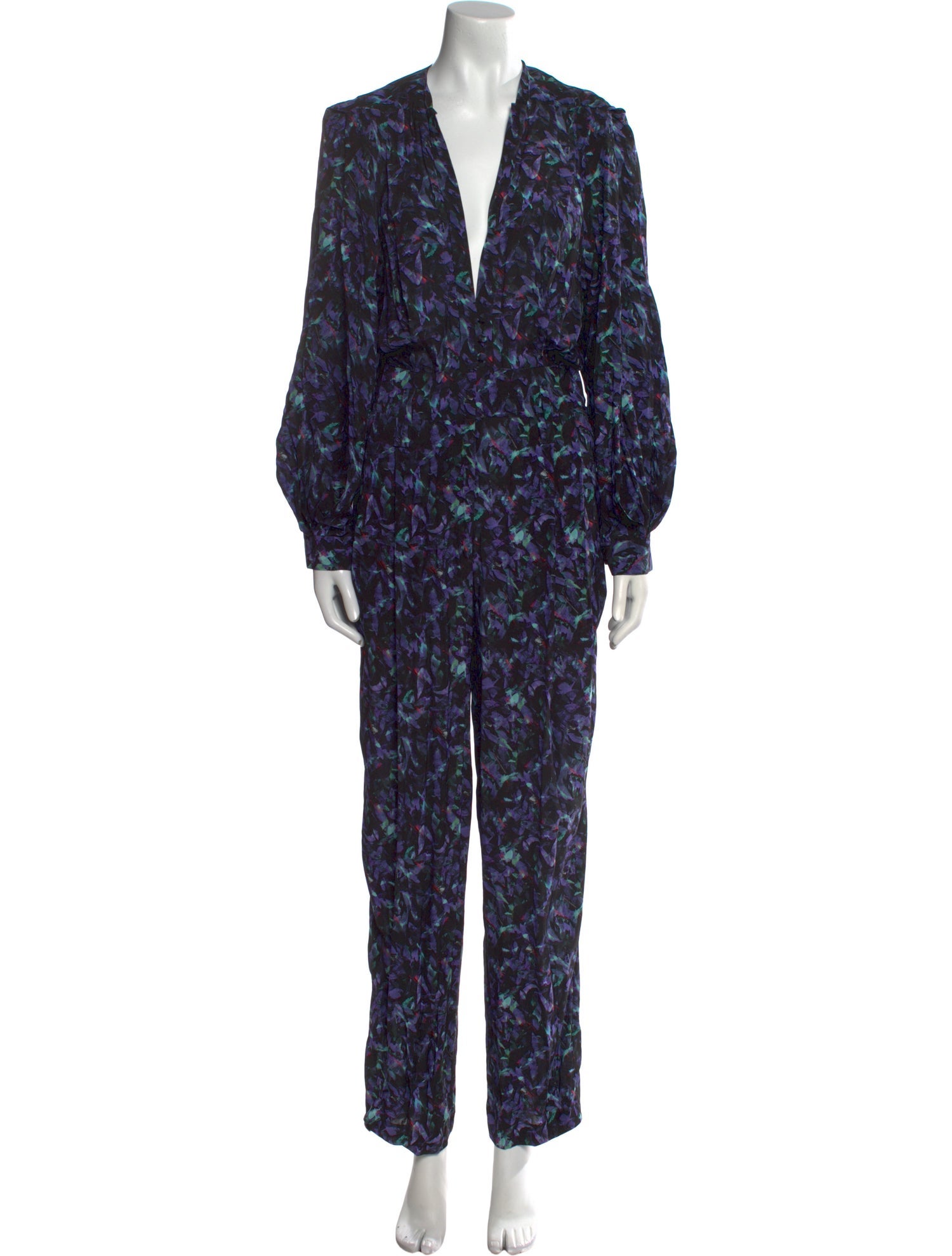 Iro Printed Plunge Neckline Jumpsuit
