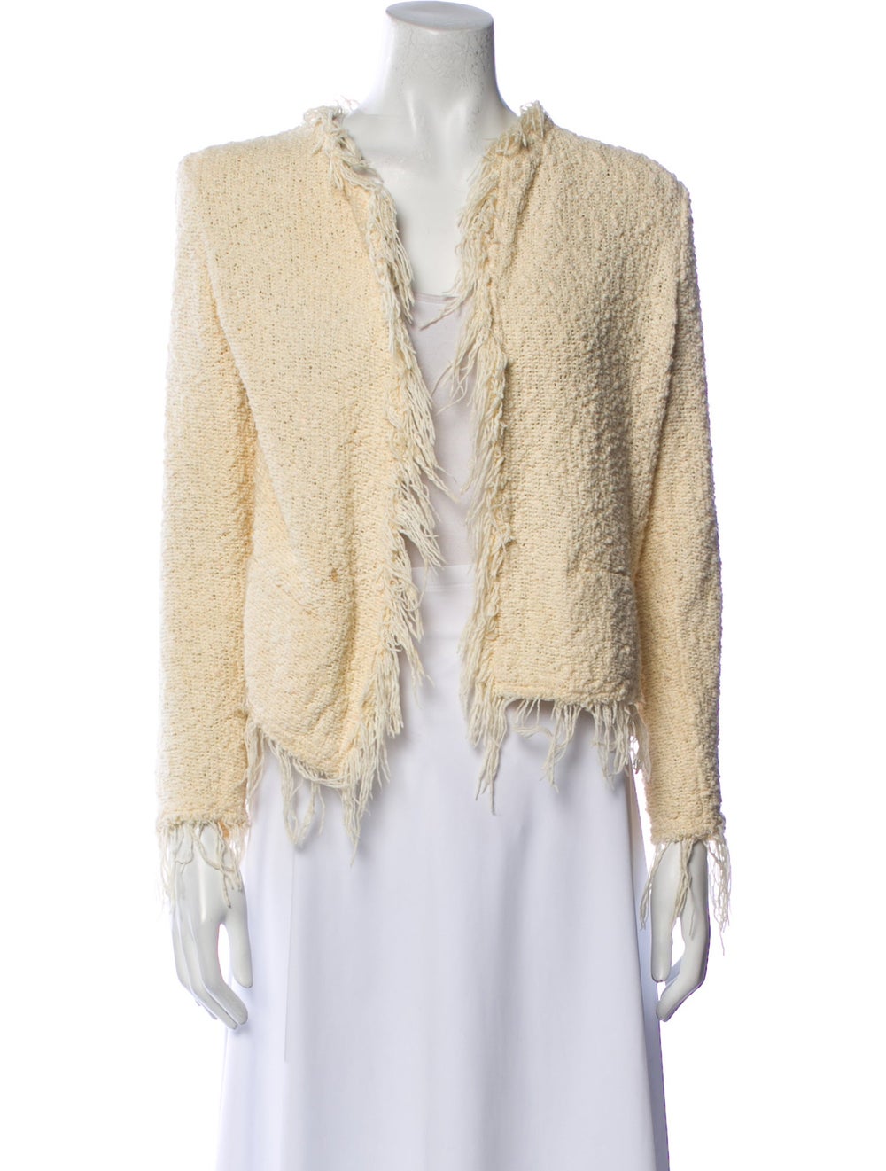 Iro Evening Jacket Neutrals Tweed Pattern Collarl… - image 1