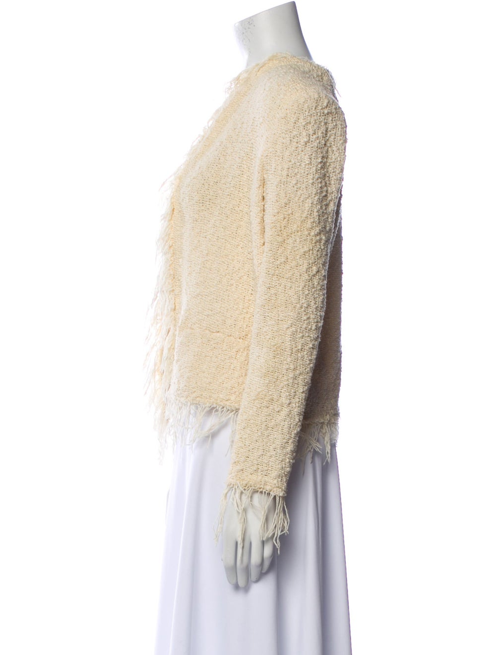 Iro Evening Jacket Neutrals Tweed Pattern Collarl… - image 2