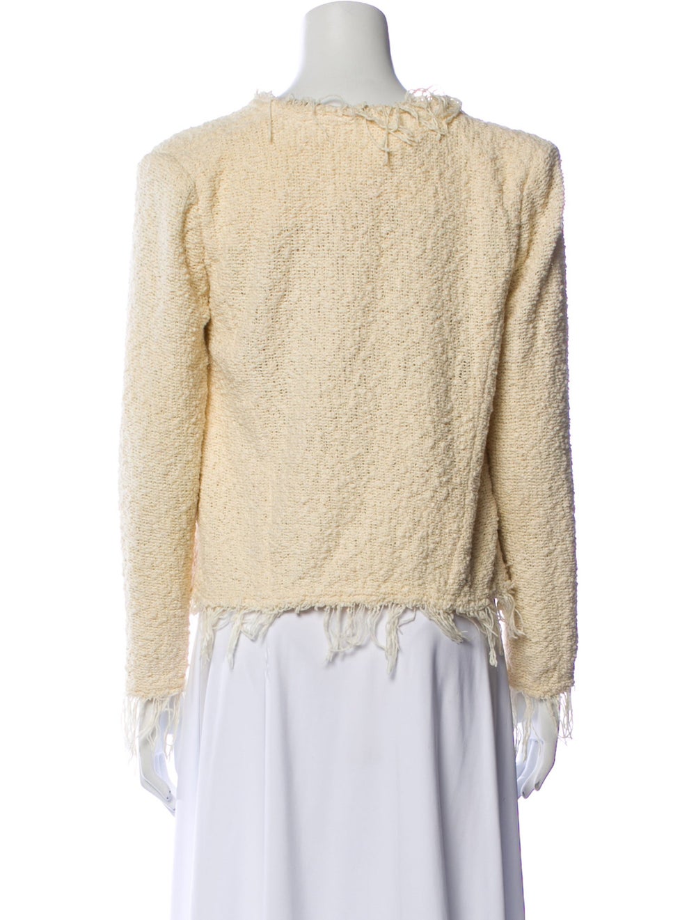 Iro Evening Jacket Neutrals Tweed Pattern Collarl… - image 3