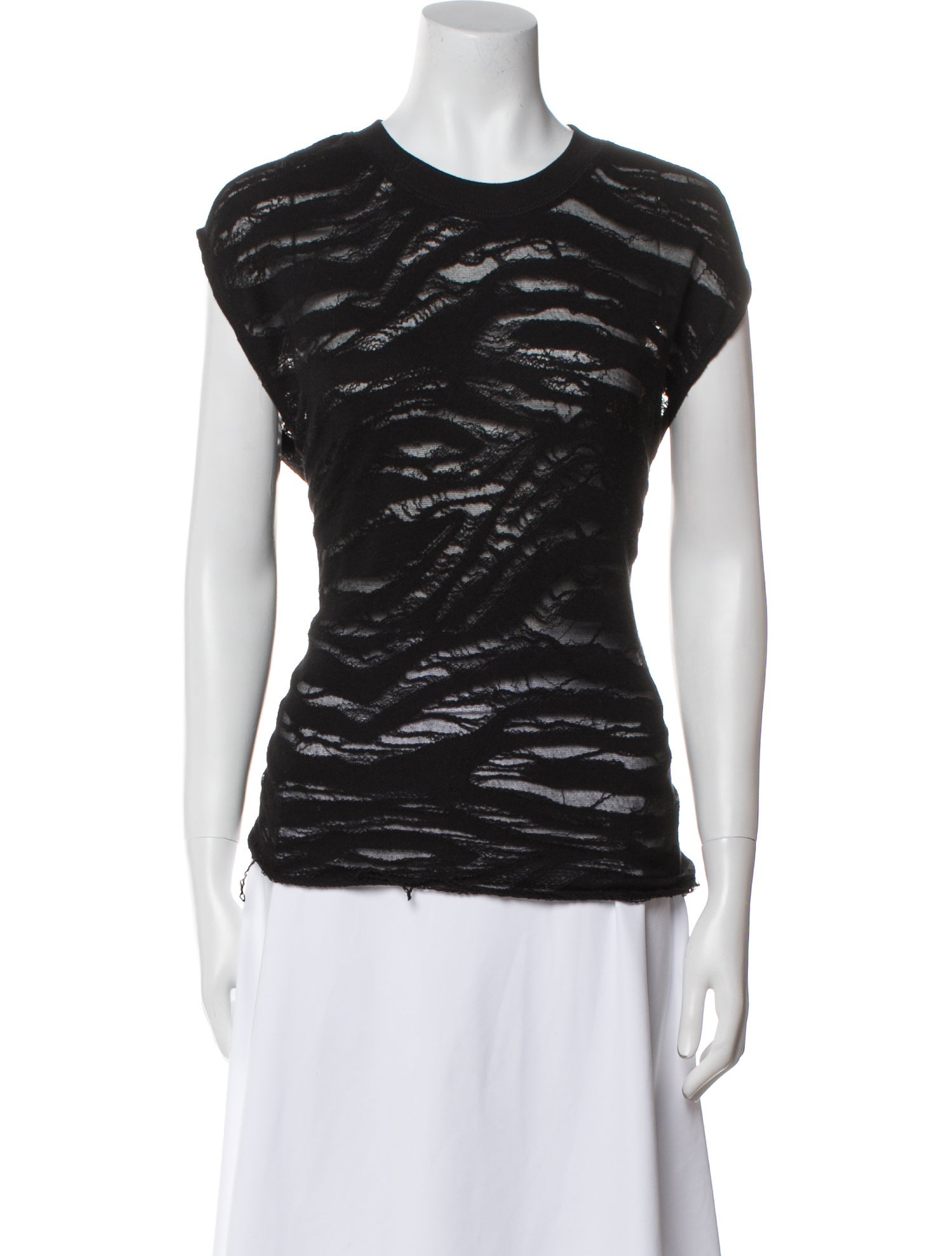 Iro Lace Pattern Crew Neck T-Shirt