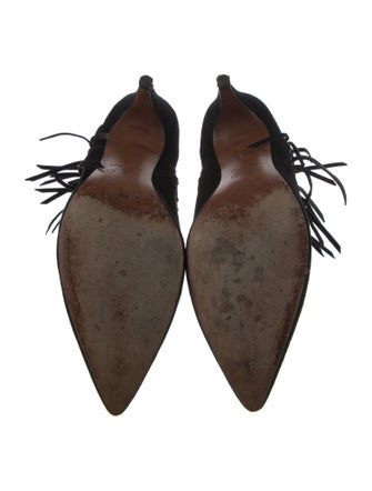 Iro Suede Whipstitch Trim T-Strap Pumps