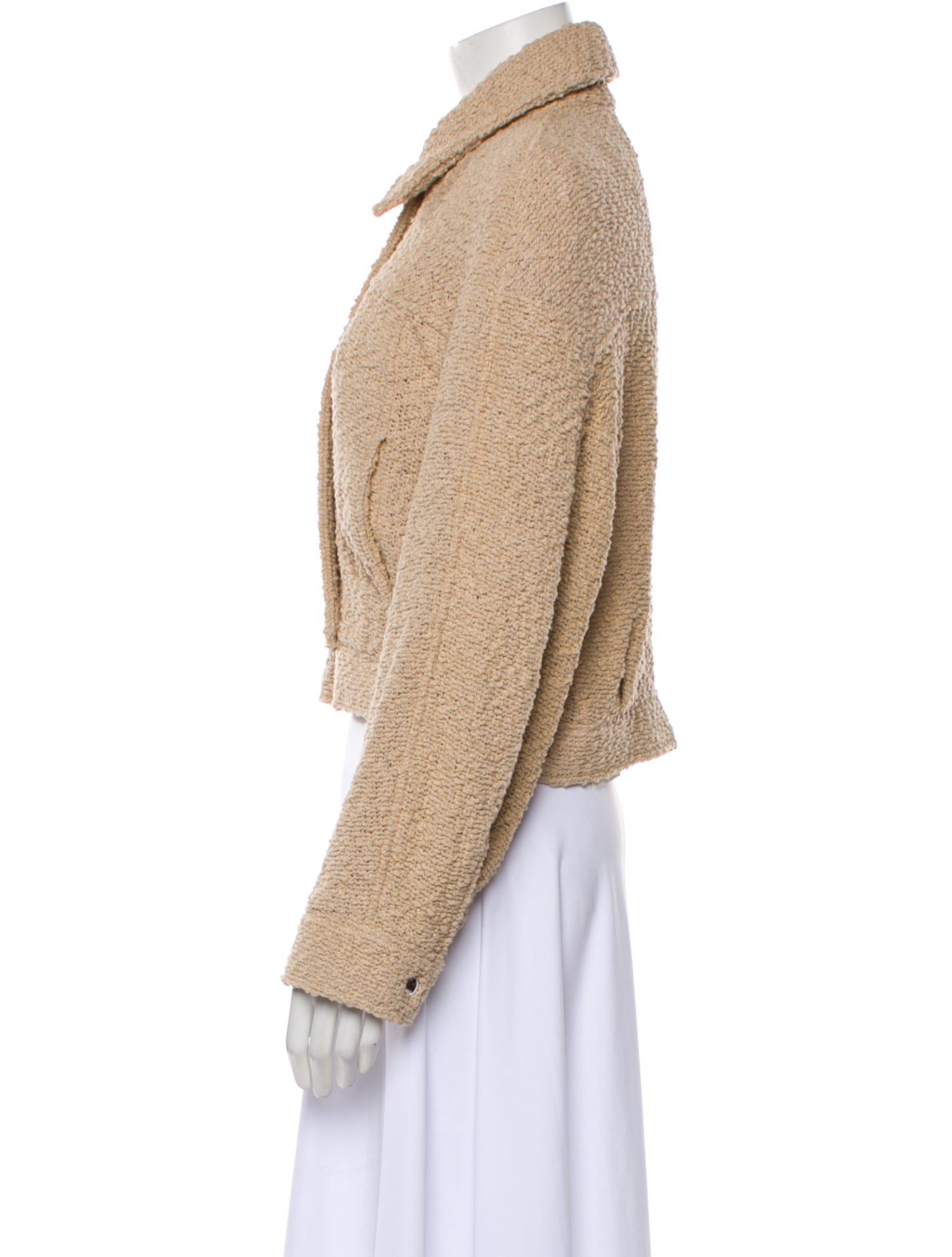 Iro Tweed Pattern Faux Fur Jacket w/ Tags