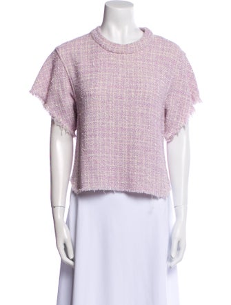 Iro Crew Neck Short Sleeve Crop Top