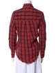 Iro Plaid Print Long Sleeve Button-Up Top
