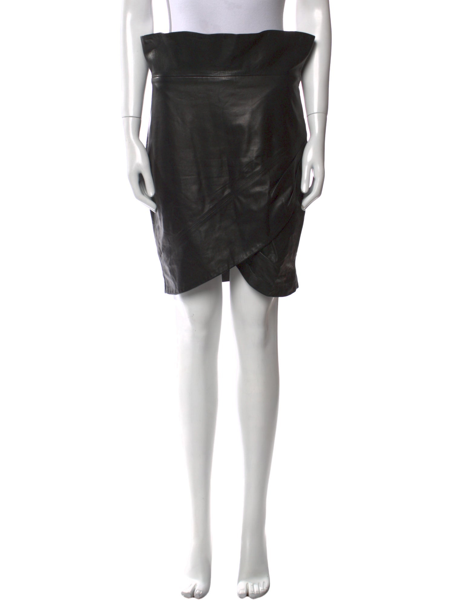 Iro Lamb Leather Knee-Length Skirt