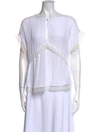 Iro Bateau Neckline Short Sleeve Blouse