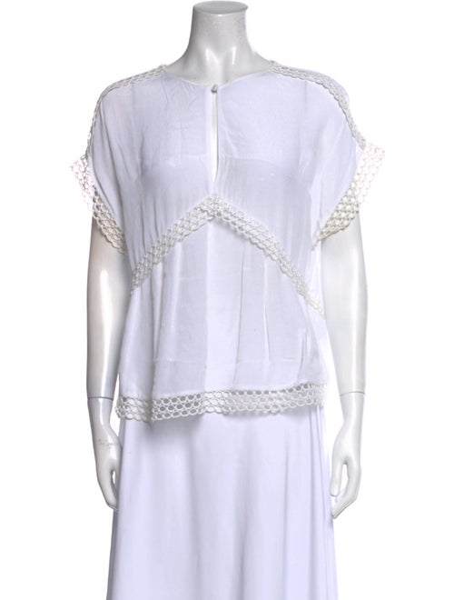 Iro Bateau Neckline Short Sleeve Blouse