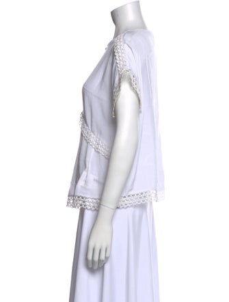 Iro Bateau Neckline Short Sleeve Blouse