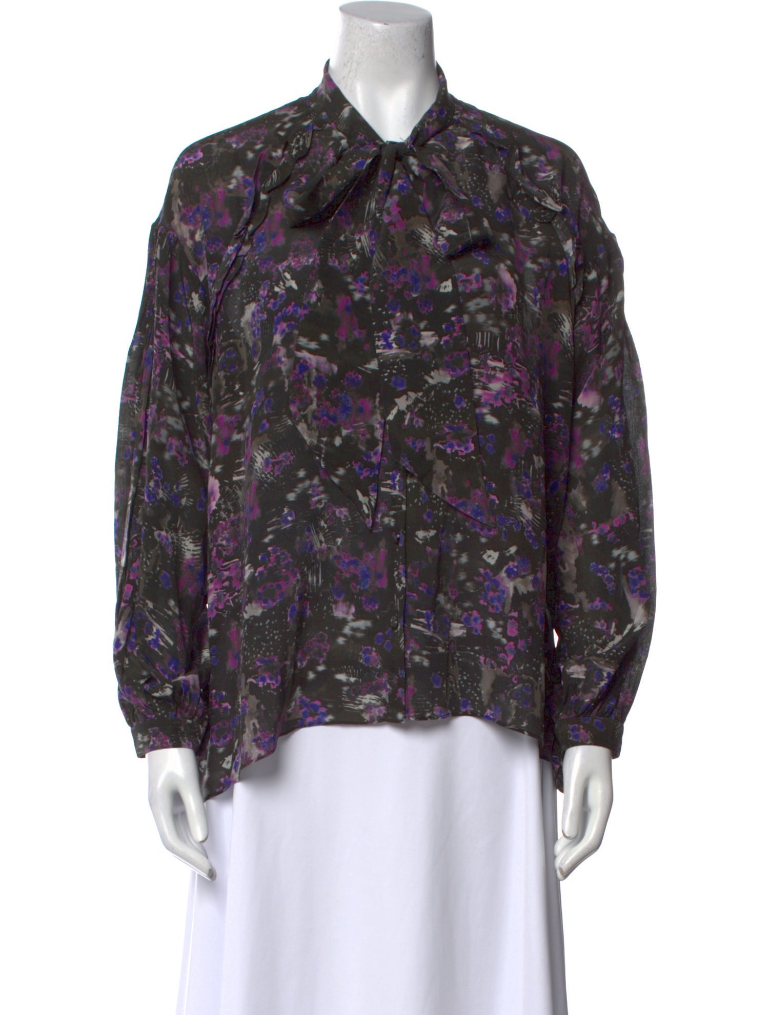 Iro Floral Print Long Sleeve Button-Up Top