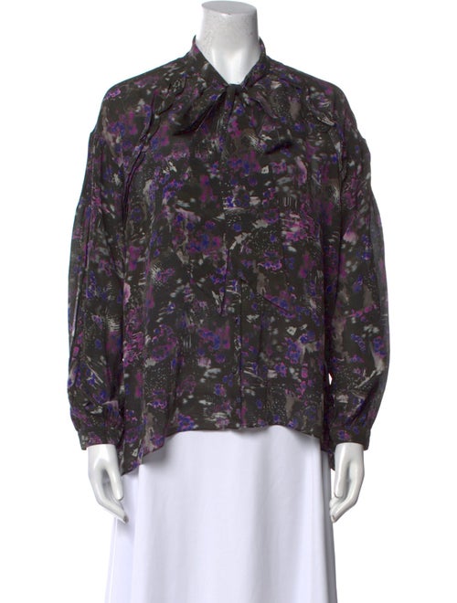 Iro Floral Print Long Sleeve Button-Up Top