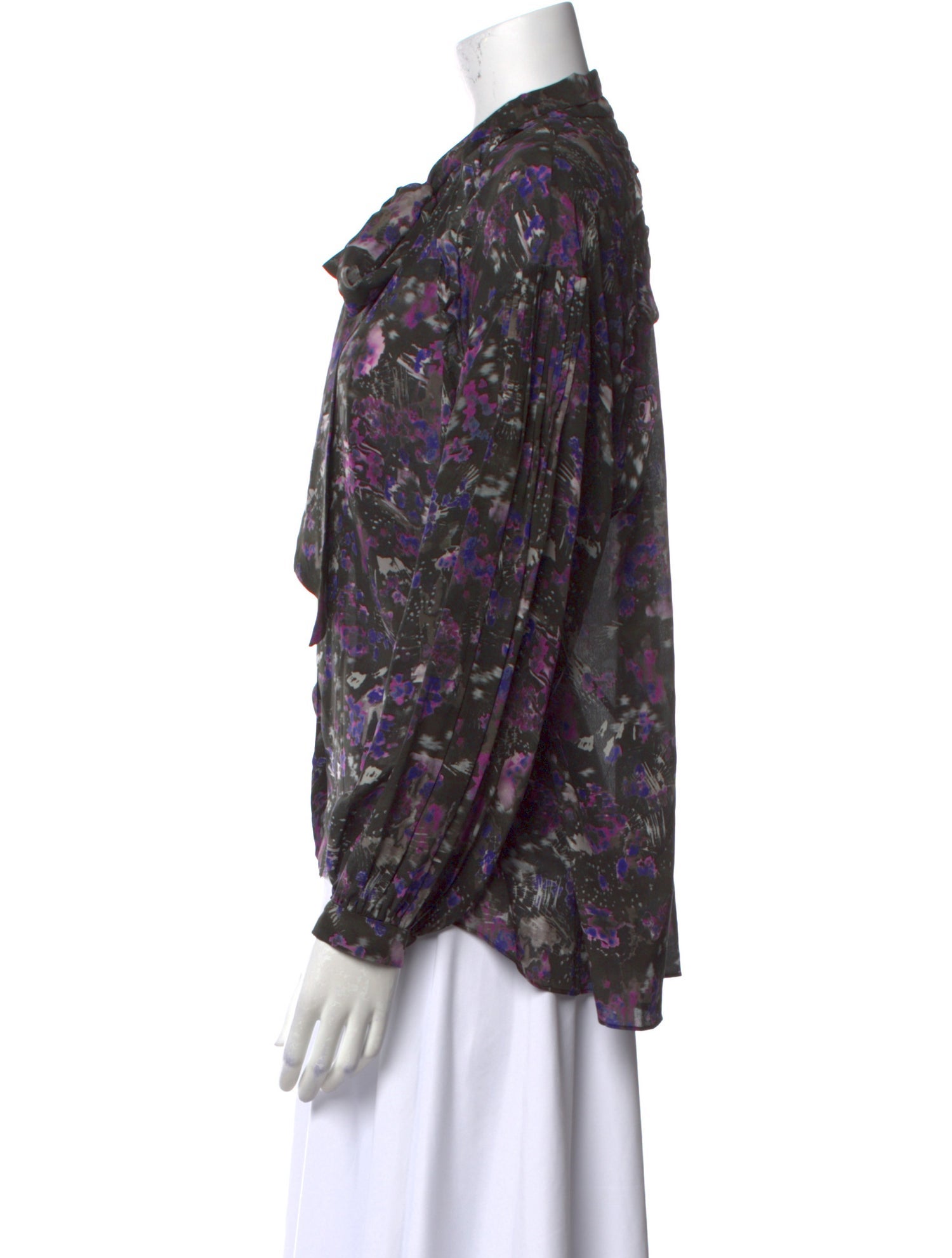 Iro Floral Print Long Sleeve Button-Up Top