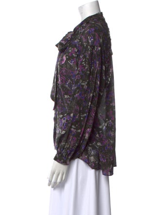 Iro Floral Print Long Sleeve Button-Up Top