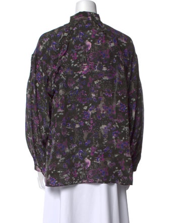 Iro Floral Print Long Sleeve Button-Up Top