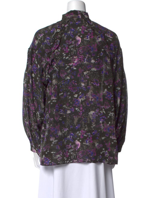 Iro Floral Print Long Sleeve Button-Up Top