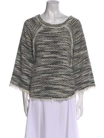 Iro Printed Bateau Neckline Sweatshirt