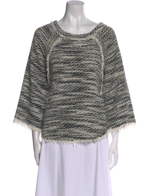 Iro Printed Bateau Neckline Sweatshirt