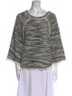 Iro Printed Bateau Neckline Sweatshirt