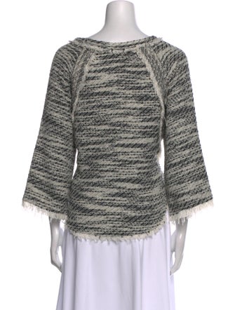 Iro Printed Bateau Neckline Sweatshirt