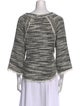 Iro Printed Bateau Neckline Sweatshirt