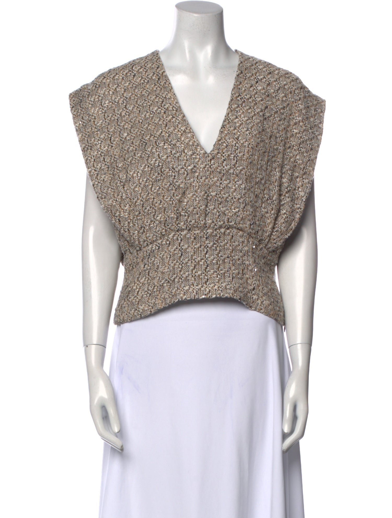 Iro Printed V-Neck Crop Top