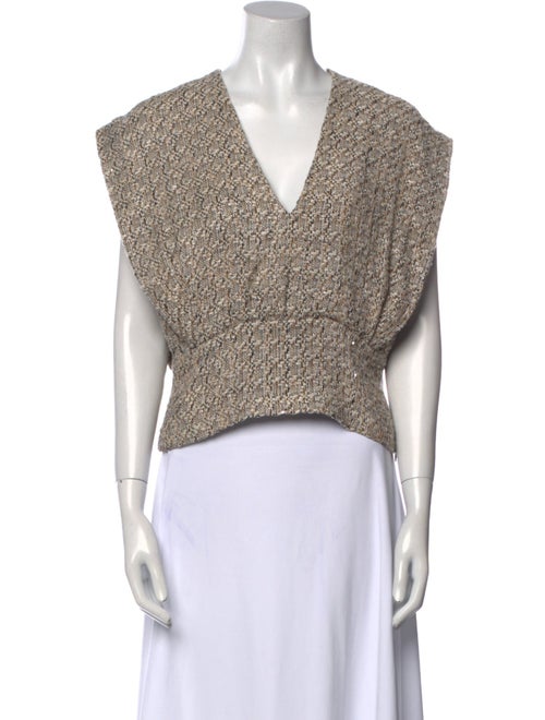 Iro Printed V-Neck Crop Top