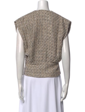 Iro Printed V-Neck Crop Top