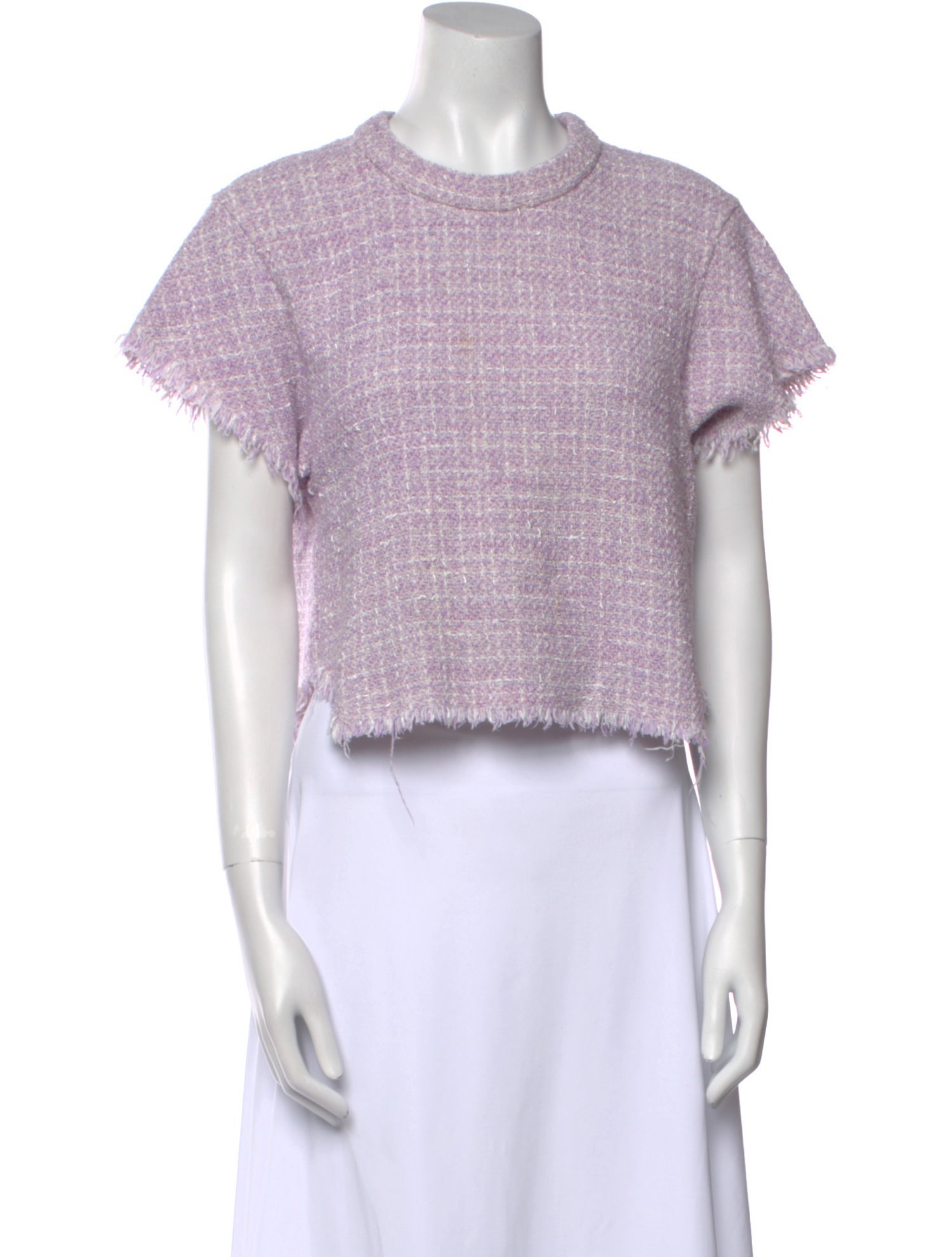 Iro Crew Neck Short Sleeve Crop Top