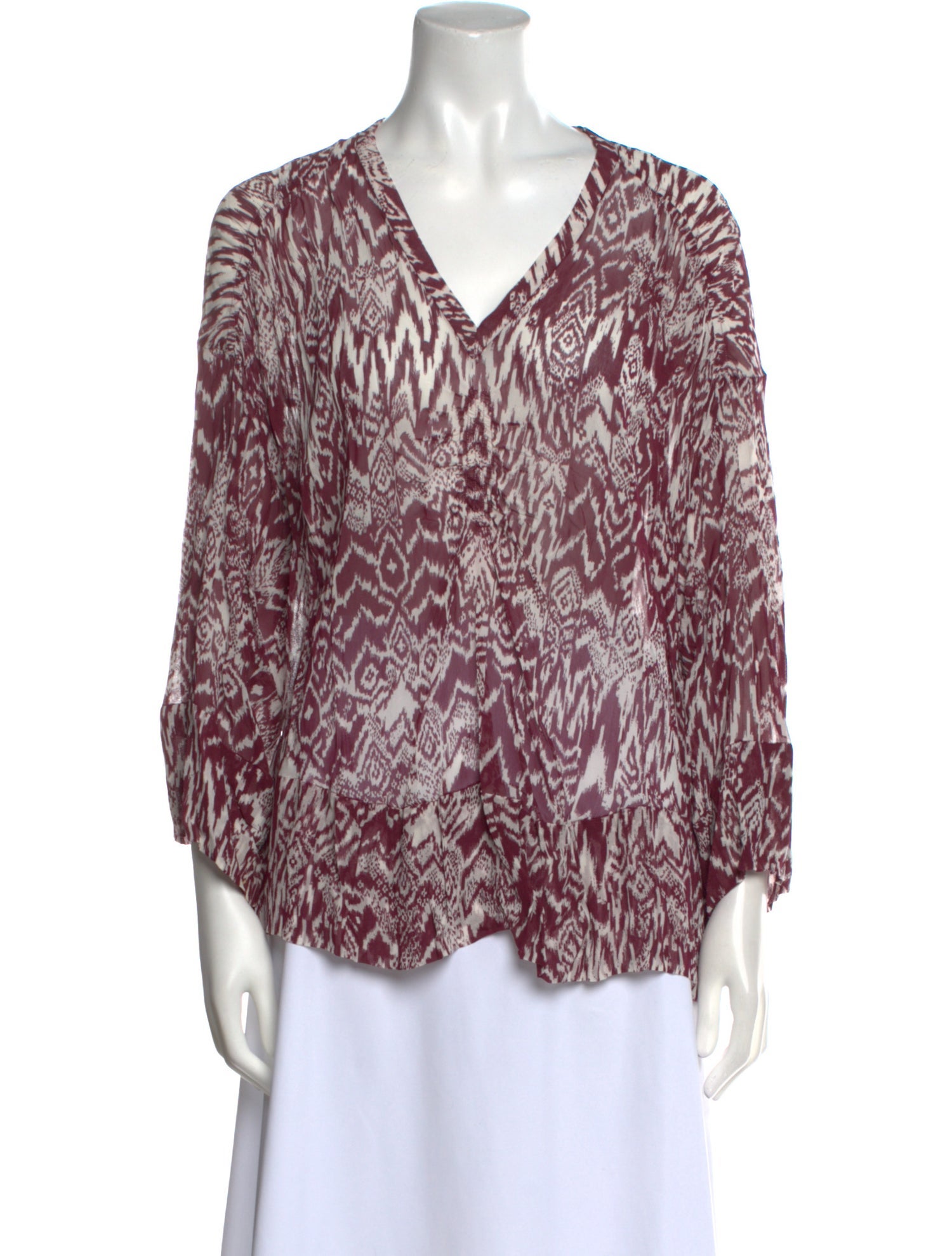 Iro Printed V-Neck Blouse