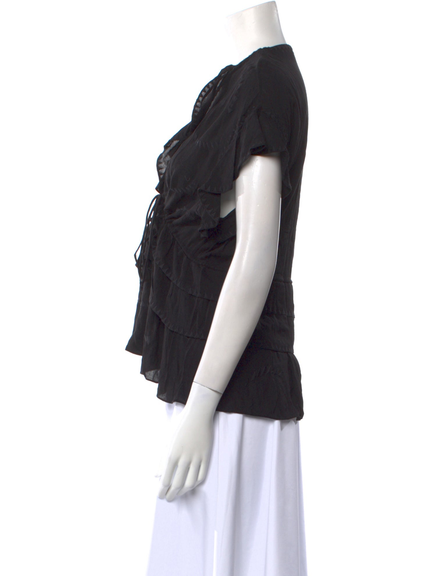 Iro V-Neck Short Sleeve Blouse