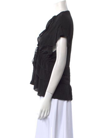 Iro V-Neck Short Sleeve Blouse