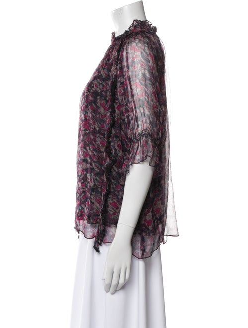 Iro Floral Print Mock Neck Blouse