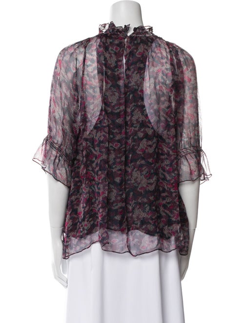 Iro Floral Print Mock Neck Blouse
