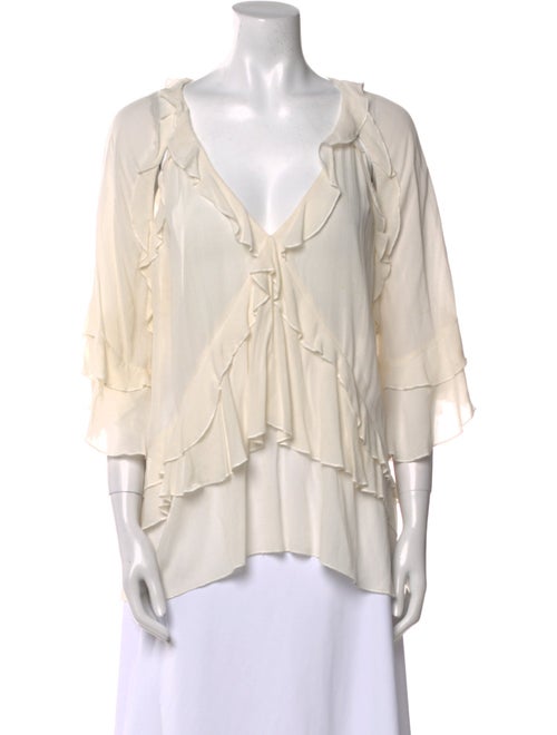 Iro V-Neck Three-Quarter Sleeve Blouse