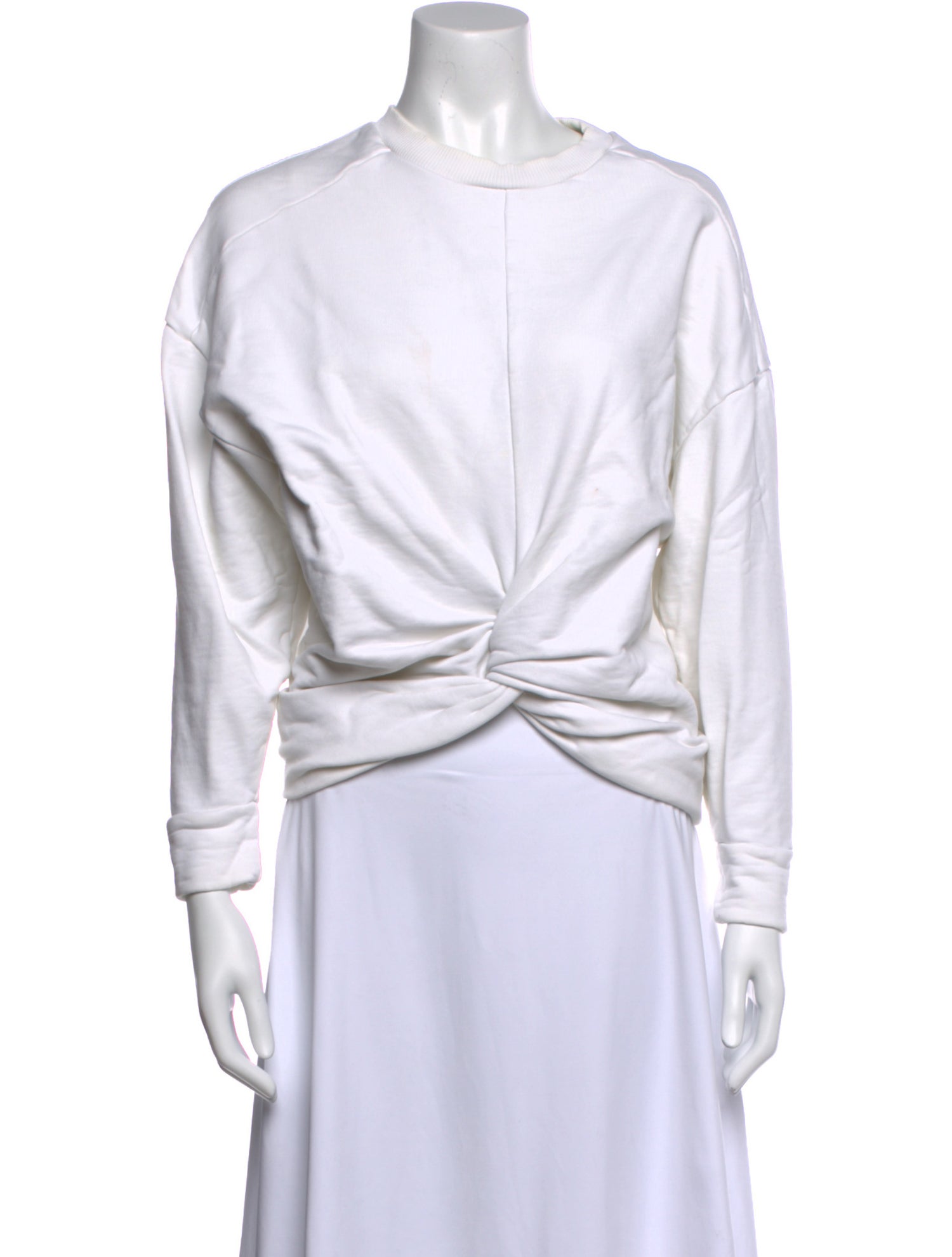 Iro Crew Neck Long Sleeve Crop Top