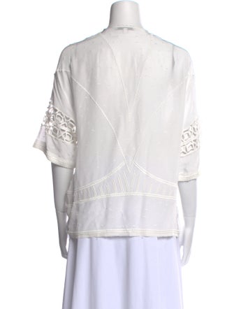 Iro V-Neck Three-Quarter Sleeve Blouse