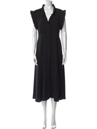 Iro V-Neck Midi Length Dress
