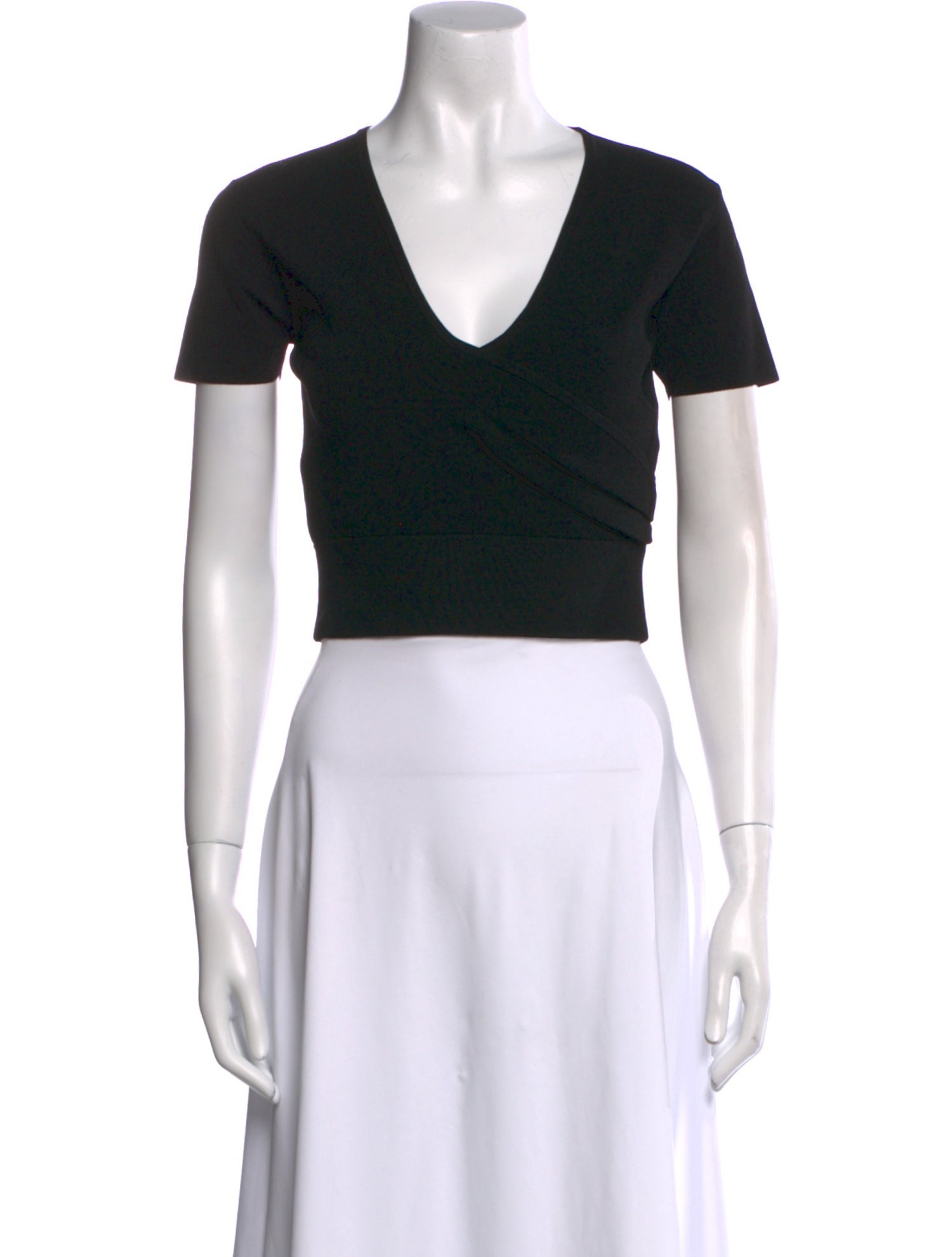 Iro V-Neck Short Sleeve Crop Top