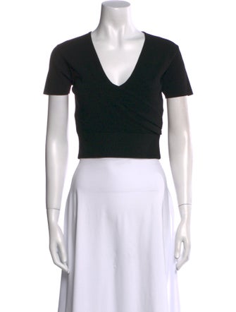 Iro V-Neck Short Sleeve Crop Top