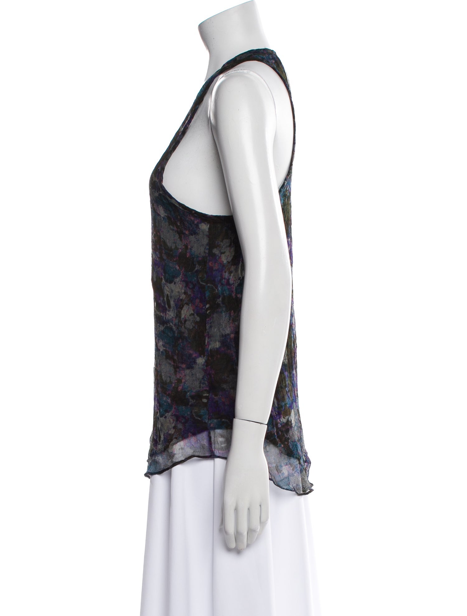 Iro Printed Scoop Neck Top