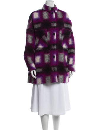 Iro Wool Printed Faux Fur Jacket