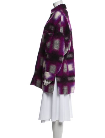 Iro Wool Printed Faux Fur Jacket